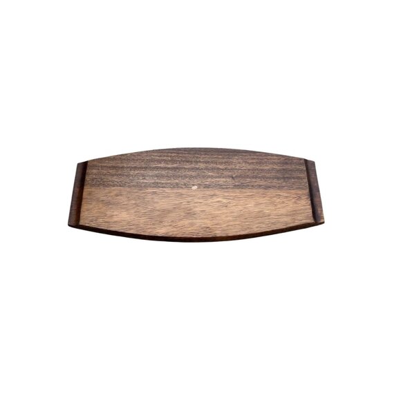 MCM Wood Charcuterie Board Platter w/ Ceramic Tile 1960s Wooden Serveware Japan - Picture 2 of 8